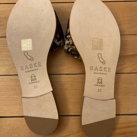 BASKE CALIFORNIA Sage Slide Sandal Cow Print Calf Hair Size 8.5 EU 39 - Picture 4 of 5